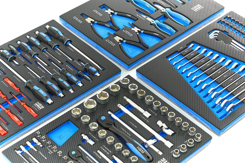 Set module pentru dulap scule 4 buc 154 piese albastru