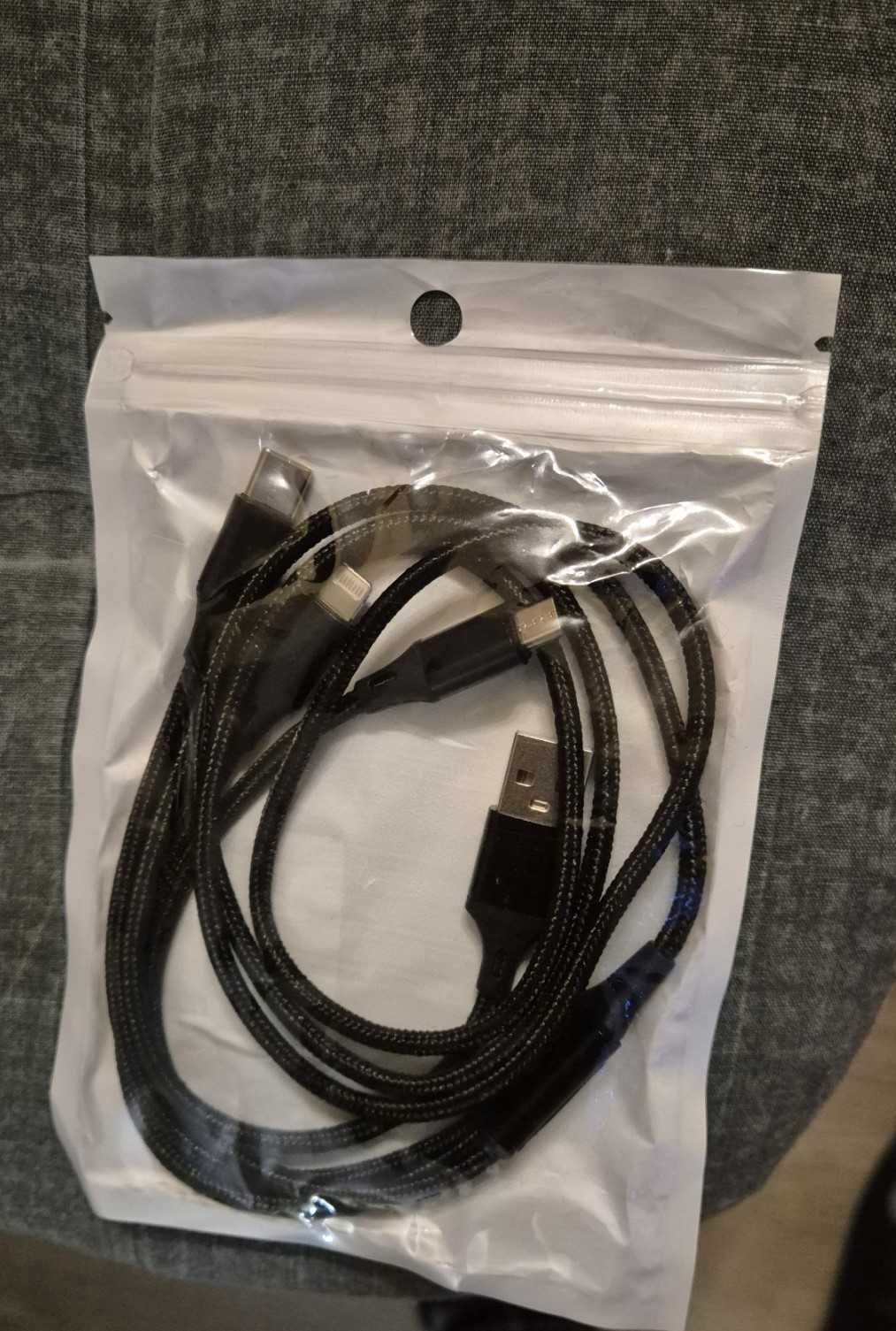 Кабел DATA 3 в 1 Type-C, micro USB и Lightning и още ...