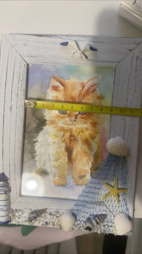 Картина котка и Рамки морски стил за фото за картини