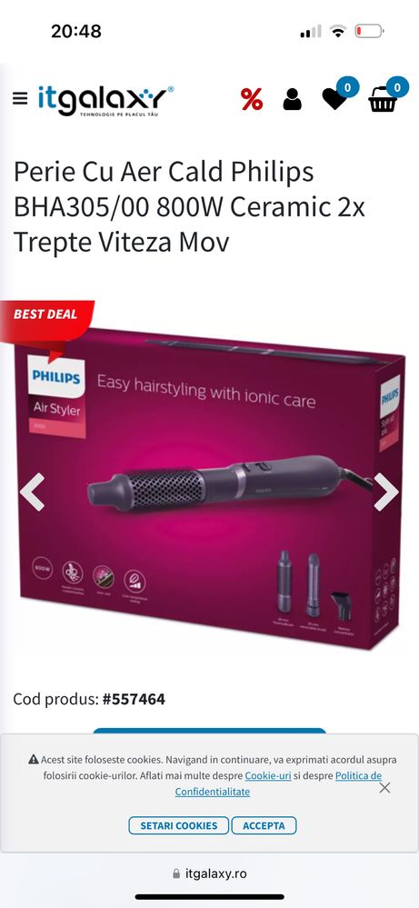 Perie cu aer cald Philips