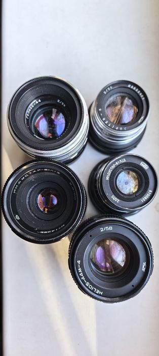 Объективы Гелиос 44, Helios 44-4, 44M, Мир 1В, Юпитер 21М, 11, Волна
