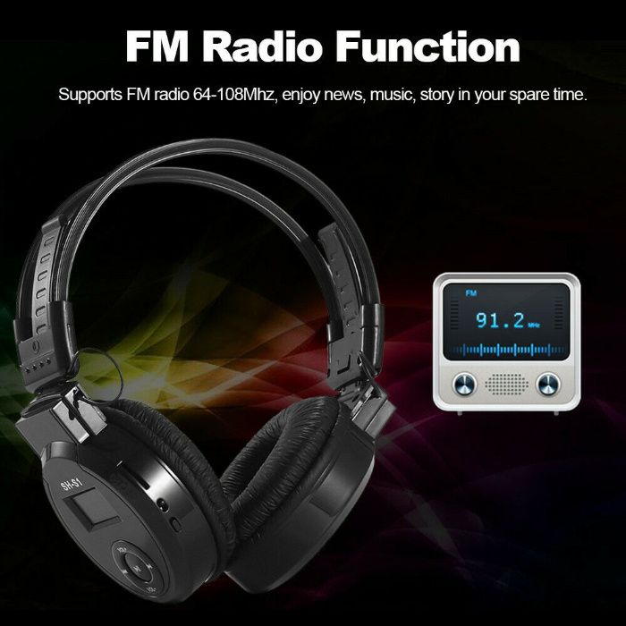 Casti FM microfon MP3 player anulare zgomot comutare melodie volum Noi
