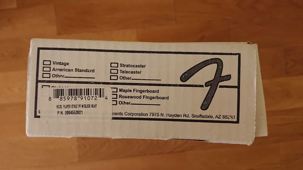 Гриф Fender Player Series Stratocaster с блокови инкрустации