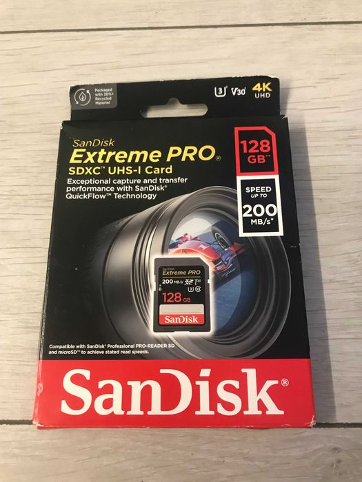 Card SD 128GB/256GB SanDisk Extreme PRO – 200 MB/s – V30 4K UHD