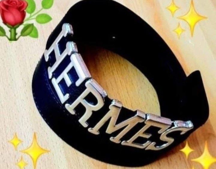 Curea dama logo metalic argintiu, super model