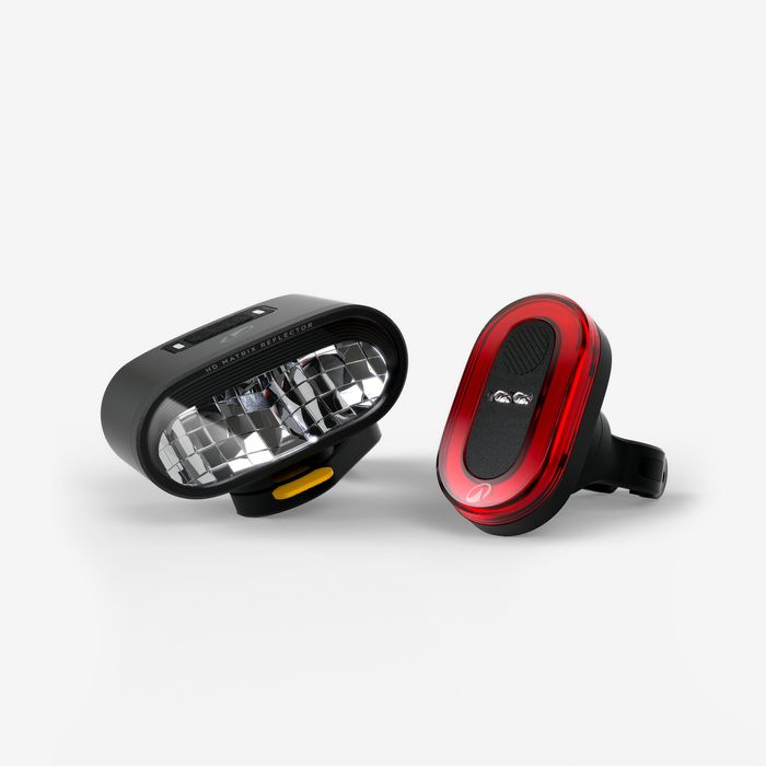 Set lumini bicicletă puternice - produs resigilat Decathlon