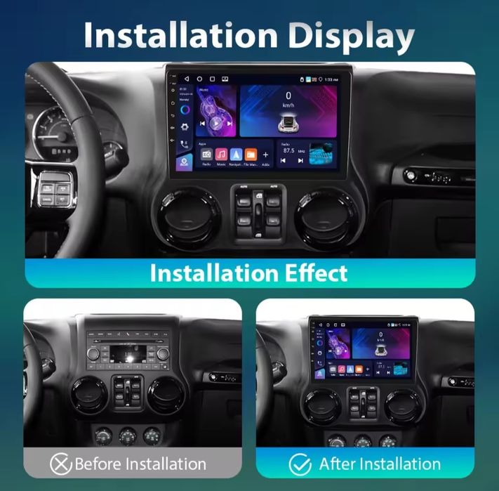 Navigatie Android Jeep Wrangler Rubicon Waze YouTube