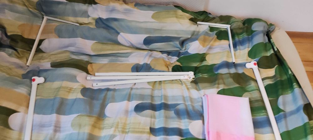 vidaXL Ограничител за бебешко легло, розов, 200x25 см, плат