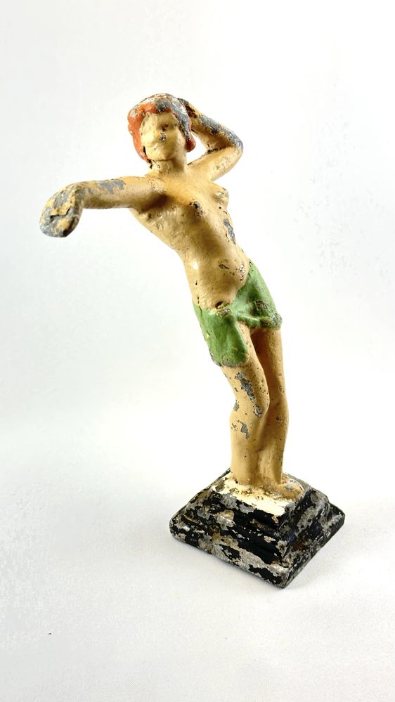 Sculptura art deco statueta balerina aluminiu veche vintage colectie