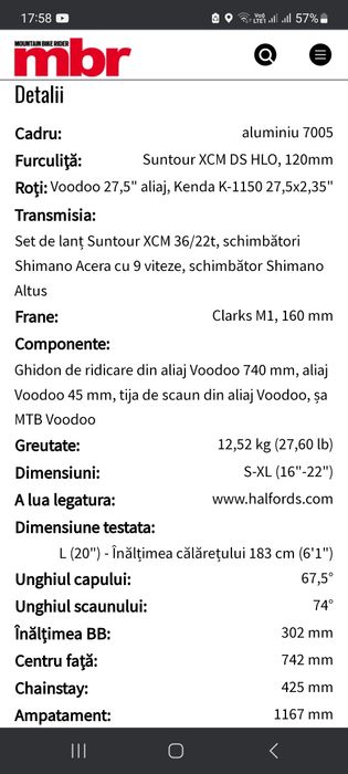 Bicicleta hidraulica roti 27.5,cadru M impecabila