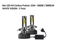 Bec LED H4 Canbus Putere: 55W - 6000K / 8000LM WHITE VISION - 2 Faze