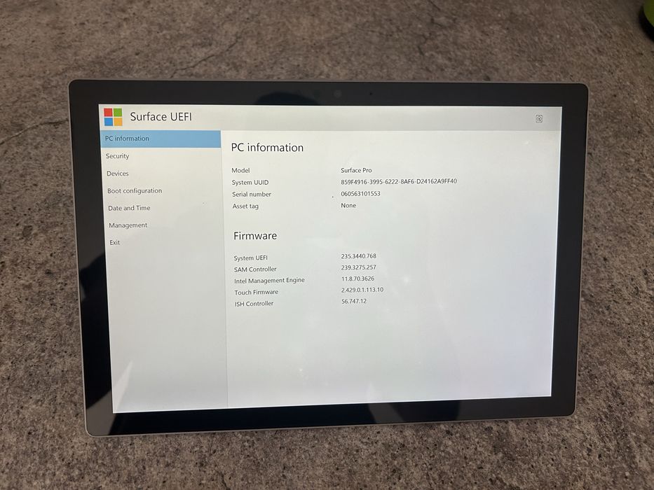 Tablet Microsoft Surface PRO 5 - 1807 - i5, 256 SSD, 8Gb Ram