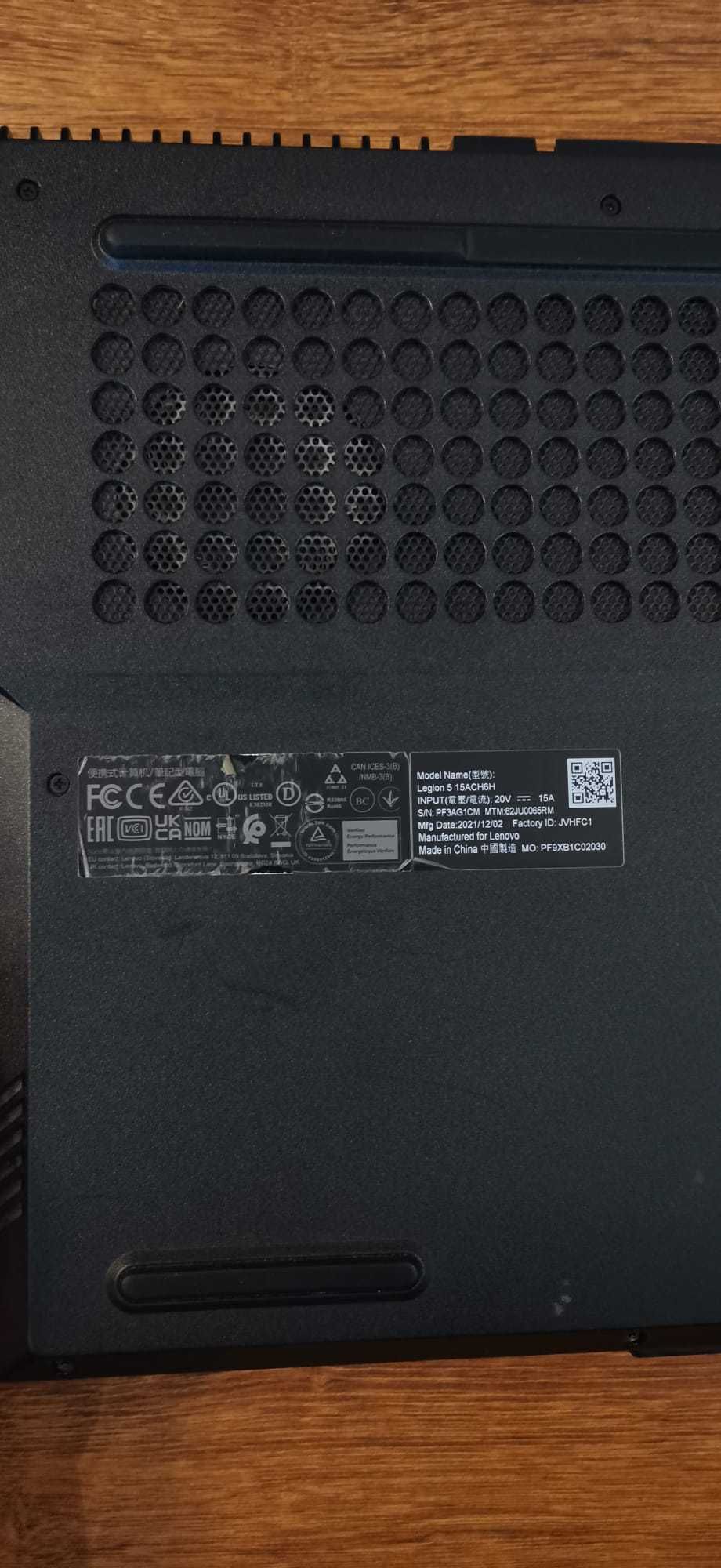 Laptop Gaming LENOVO Legion 5 15ACH6H, Ryzen 5 5600H, RTX 3060, 165HZ