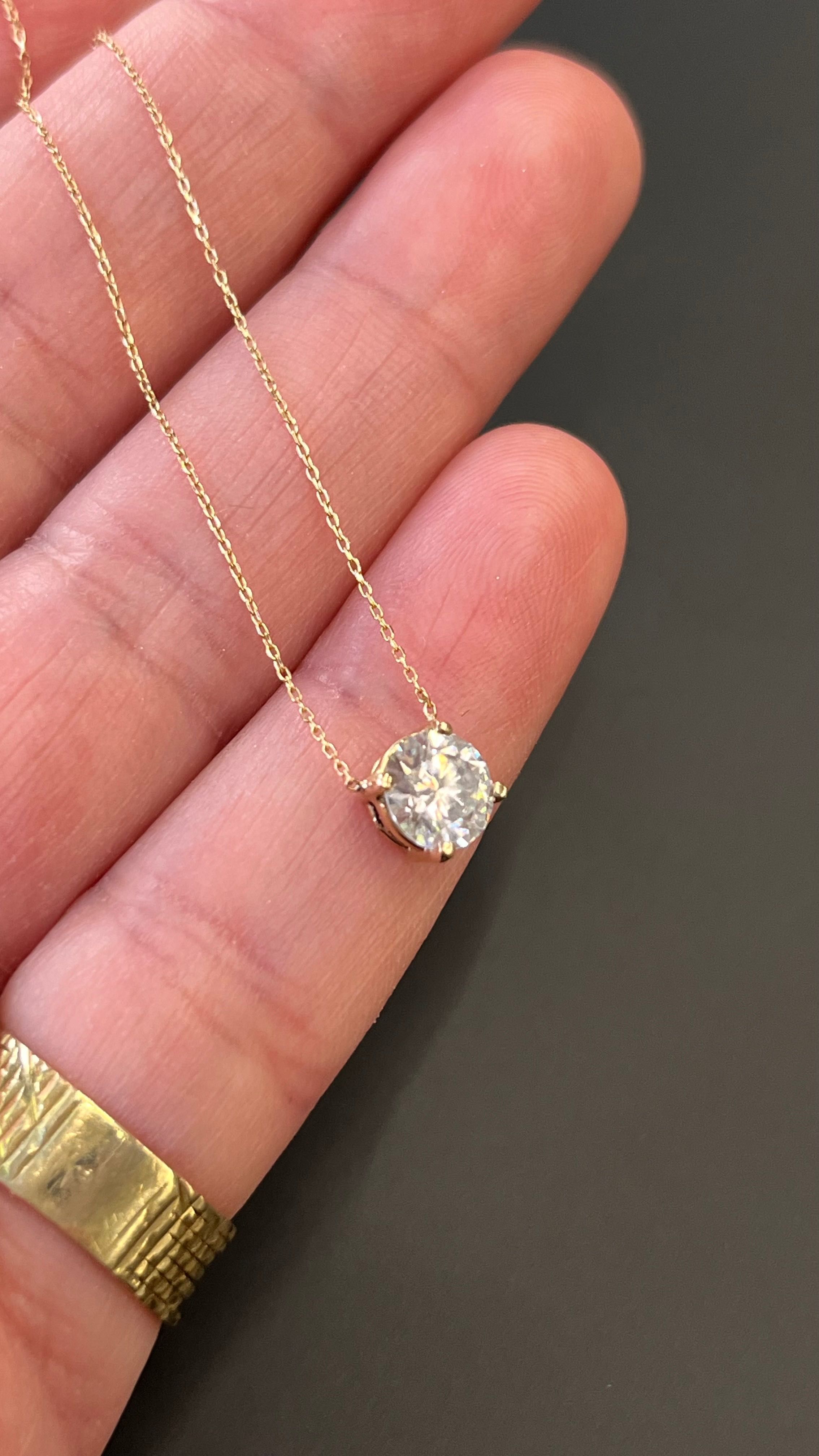 Колие с диамант - злато 14К / 1 carat