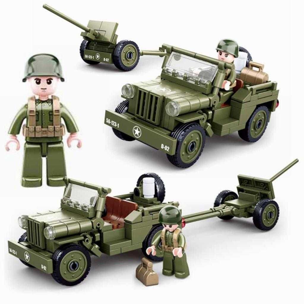 Joc constructii cu piese compatibil Lego Army car 143 piese 1 figurina