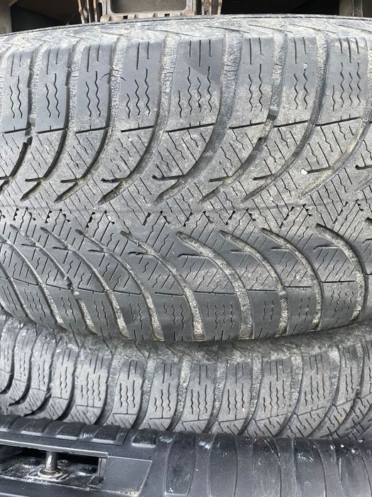 Jante de tabla BMW 5x120 R16 cu cauciucuri de iarna uzate Michelin
