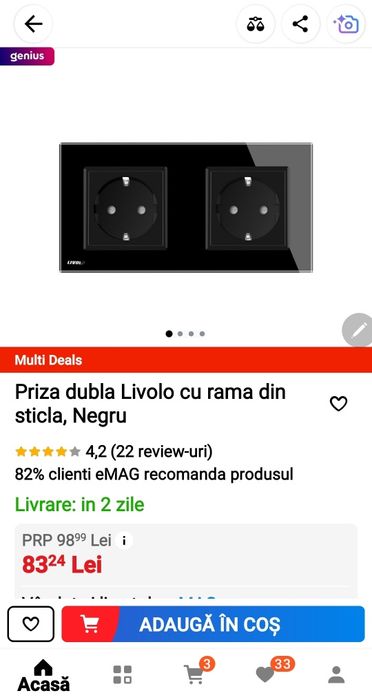 Intrerupator, comutator si priza dubla