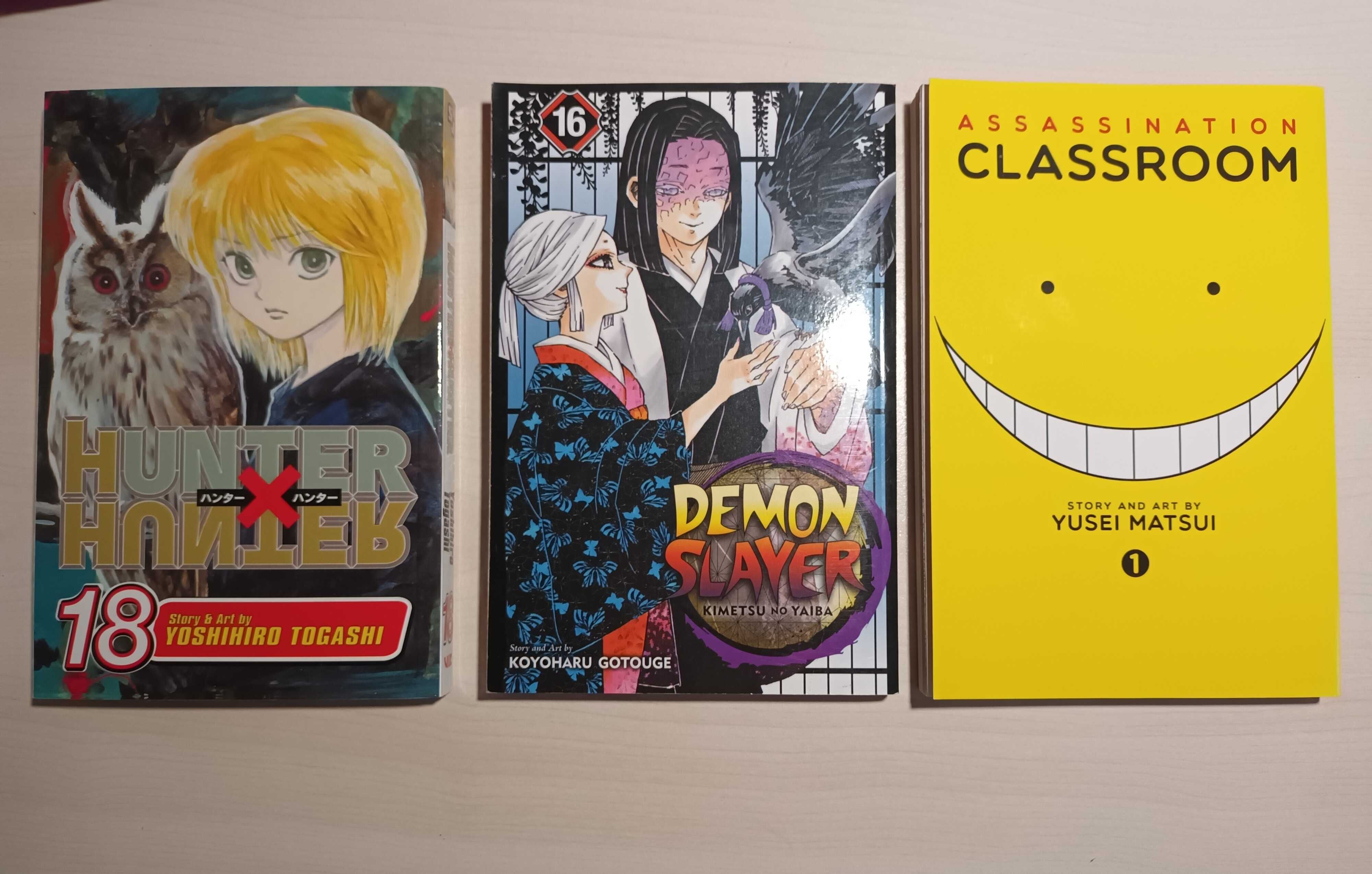 Манга HunterxHunter vol. 1, 2, 4, 13, 18; Demon Slayer vol. 16