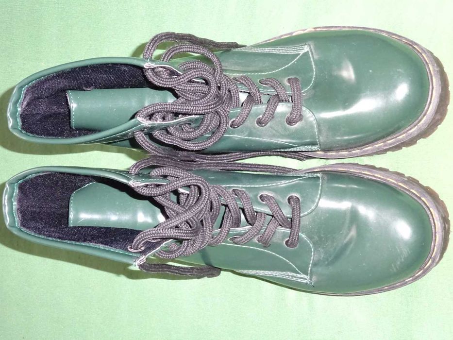 Зелени боти на платформа, дамски 39 н.