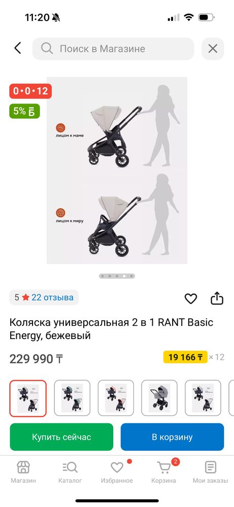 Коляска 2в1 Rant Basic Energy