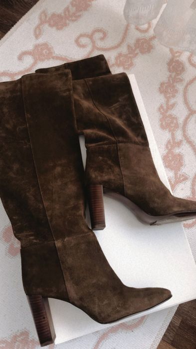 Cizme Zara 39 Kaki piele intoarsa