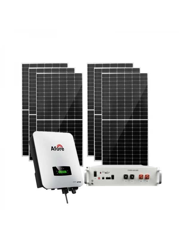 Автономна соларна система 10 kW+2 инвертора Afore 6 kw+5.12kwh батерия