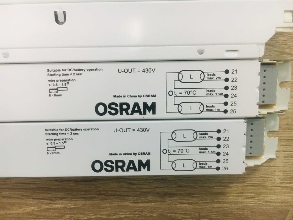 8 X drosere electronice Osram pentru tuburile fluorescente 2X18W, nou.