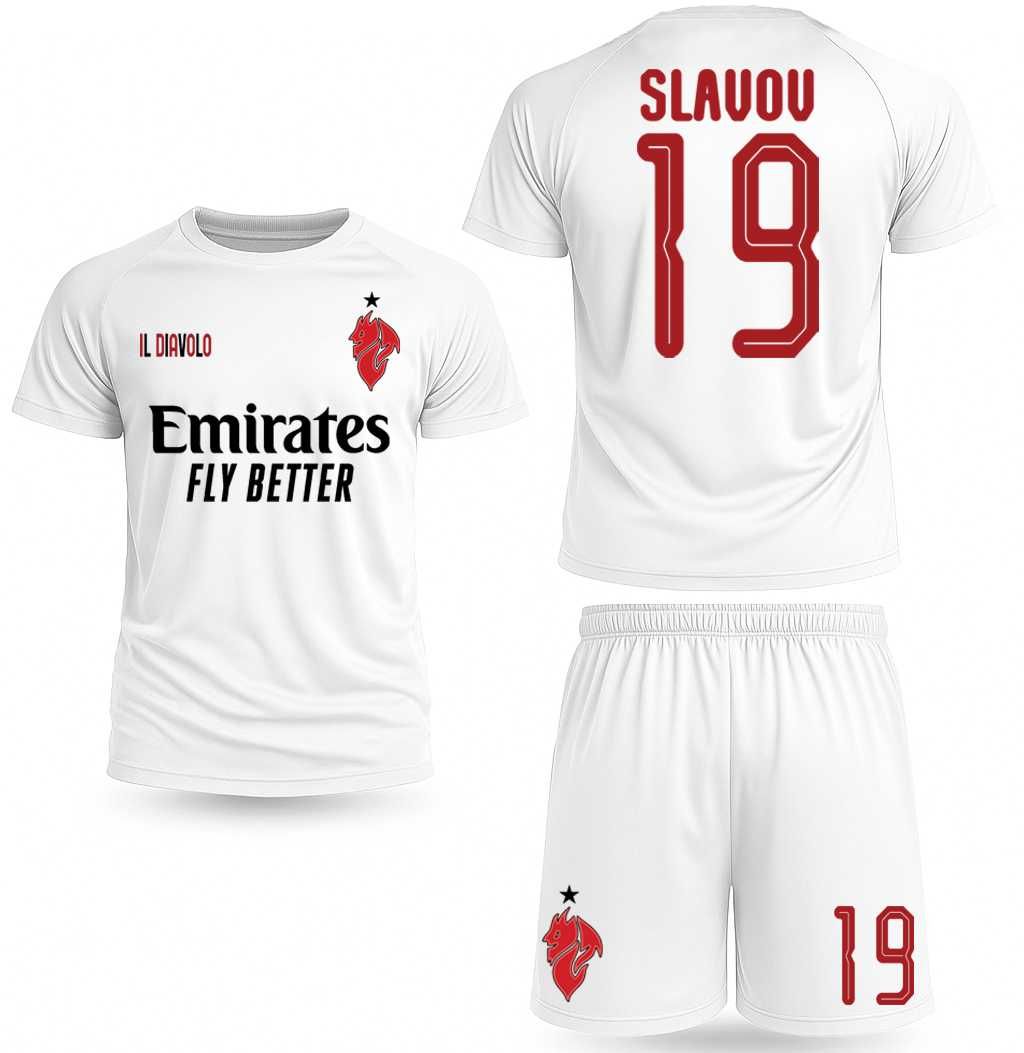DRI-FIT екипи тениска и шорти AC MILAN / МИЛАН с ИМЕ и НОМЕР по избор!