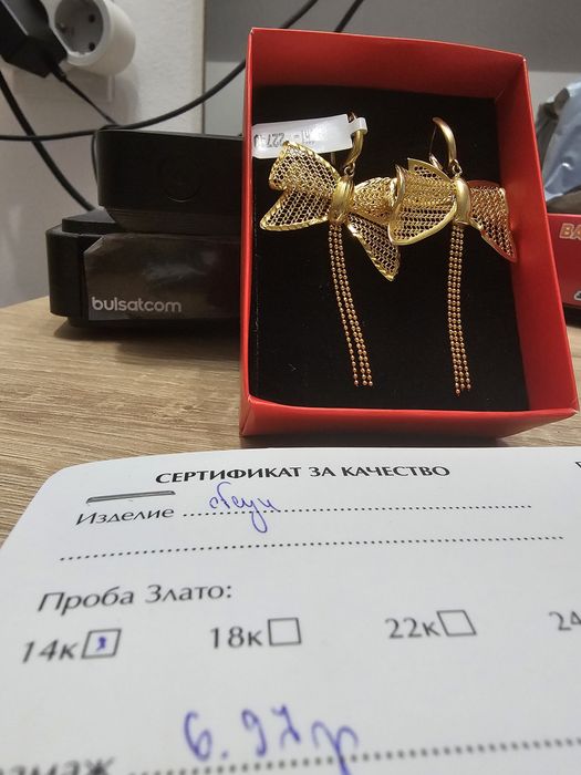 Златни висящи обеци