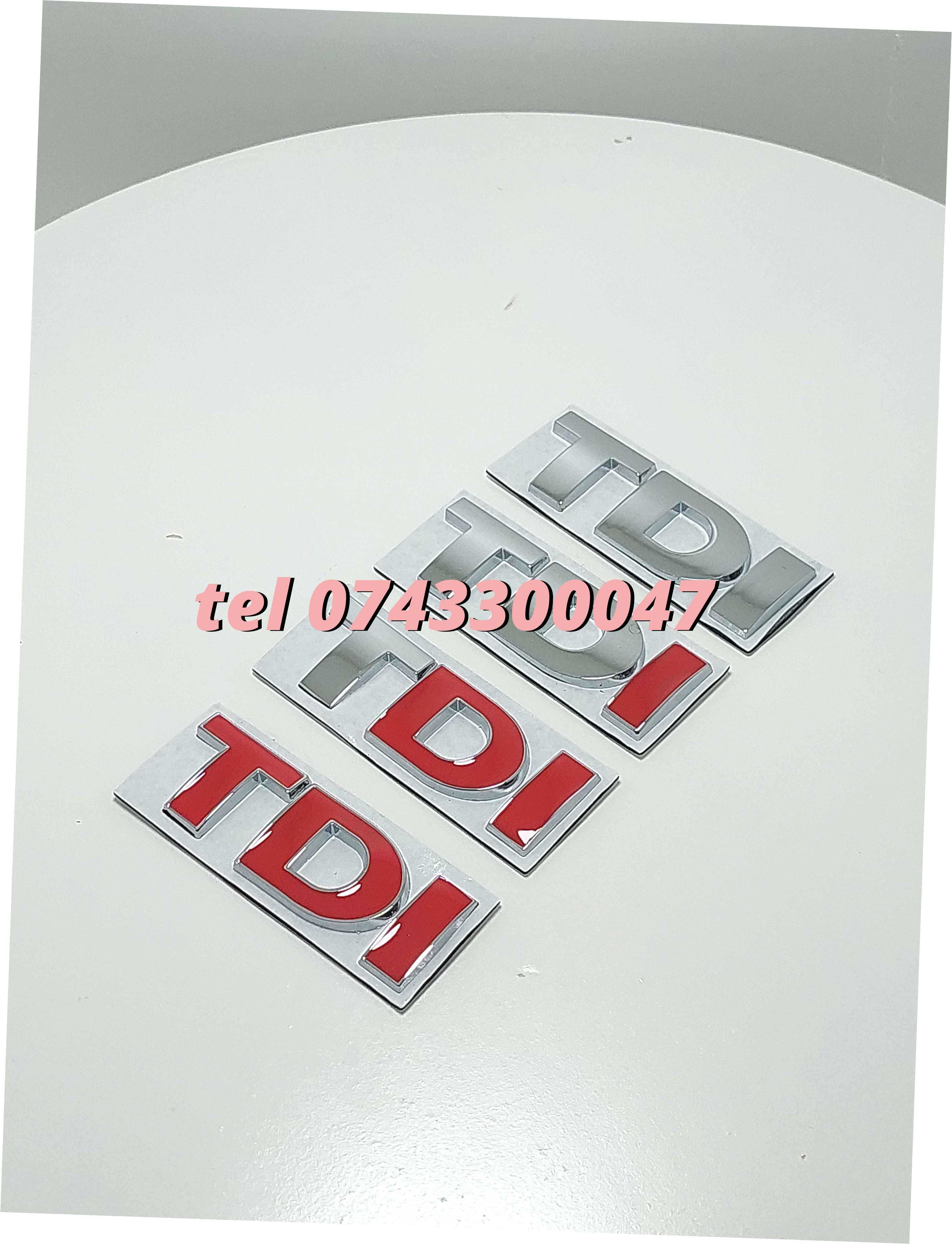 Sigla Tdi Crom Tdi Cu I Rosu Metalica Vw