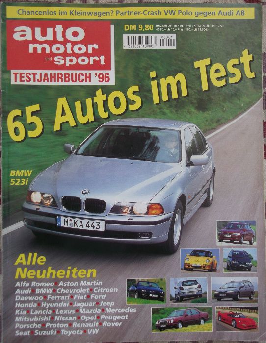 Книги списания автомобили Testjahrbuch Auto Motor & Sport 1995 и 1996