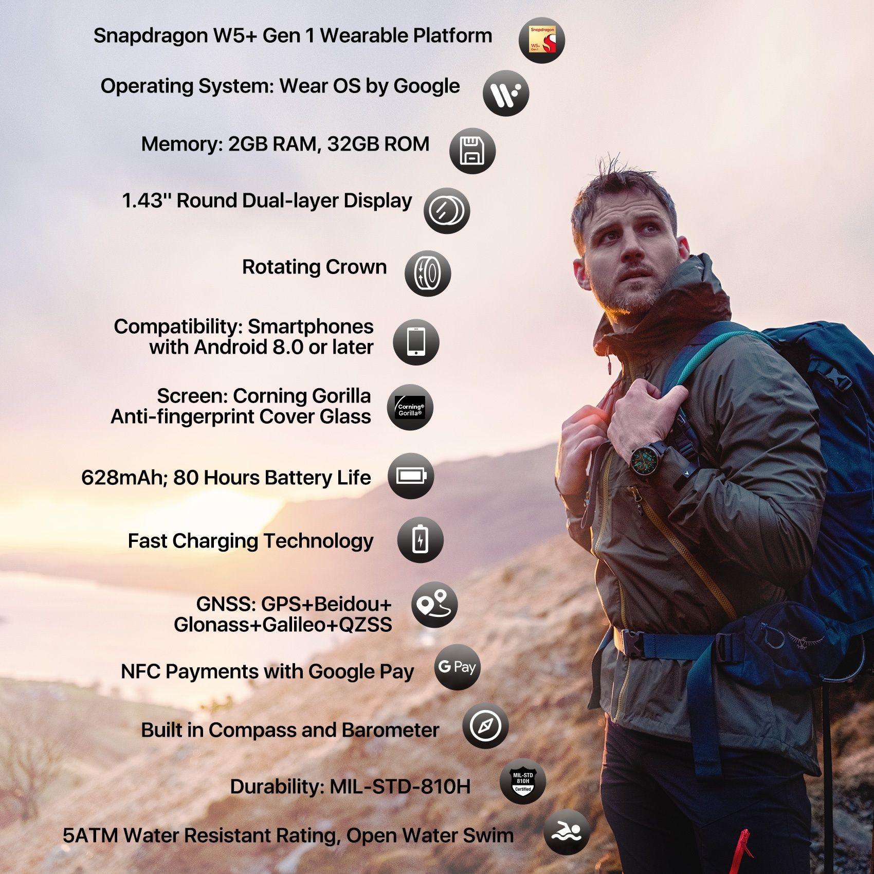 Смарт часовник Ticwatch 5 pro