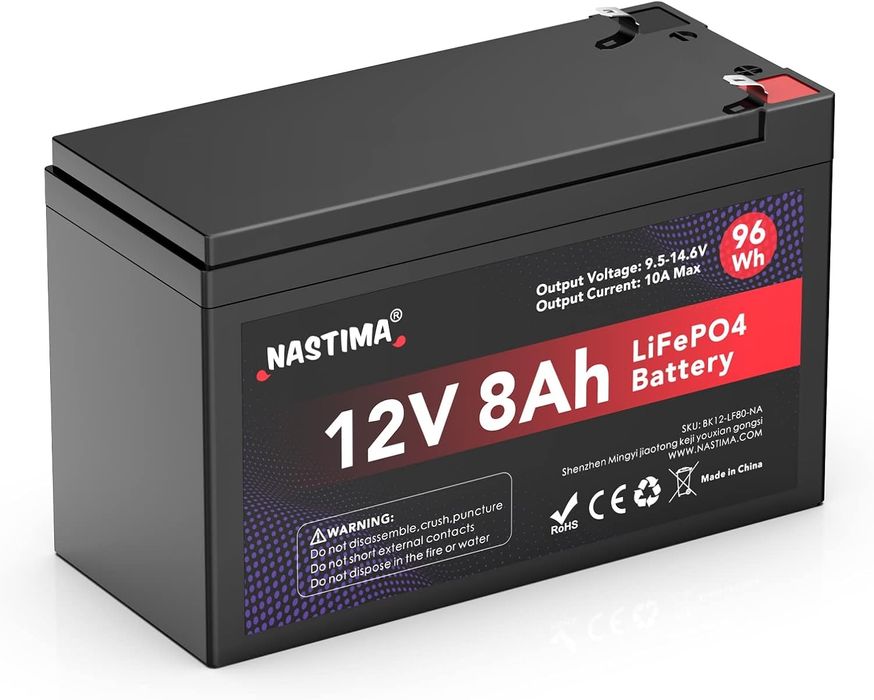 12V 8Ah LiFePO4 Акумулаторна батерия с вграден BMS и голям цикъл 4000+