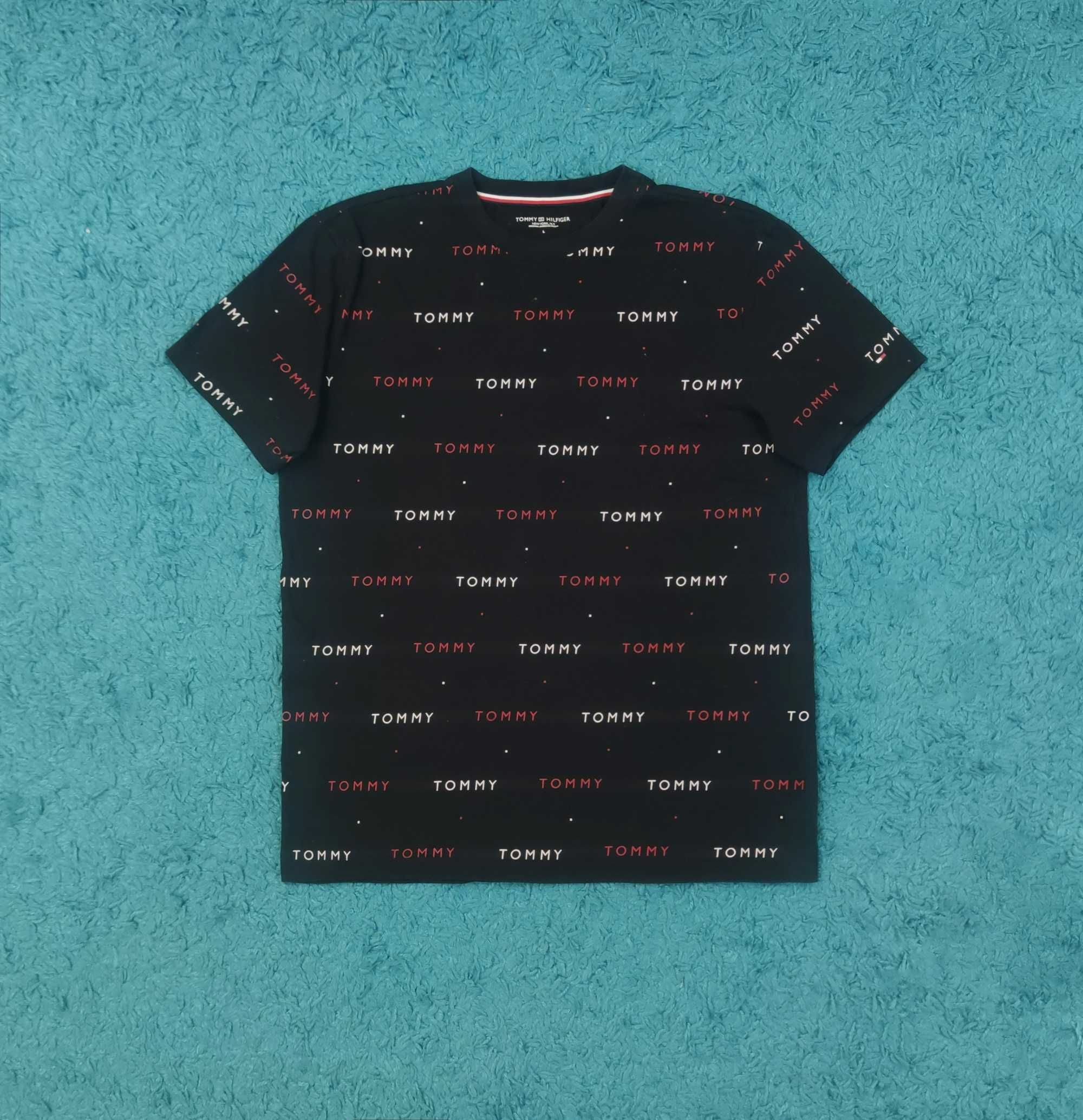 Tricou Tommy Hilfiger All-Over Navy Blue