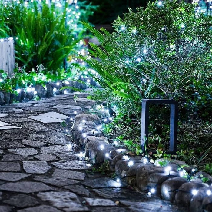 50 метра/100МЕТРА Коледни LED Лампи Бяла Светлина Diamond Диод 8режима