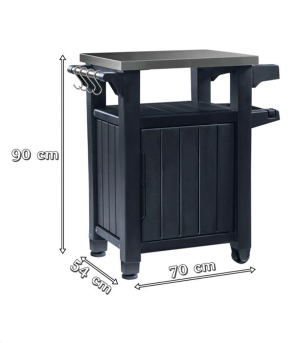 Dulap terasa exterior, blat lucru inox, BBQ