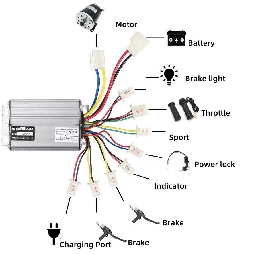 Контролер за скутер с четков мотор 24V 36V 48V 250W 500W 1000W