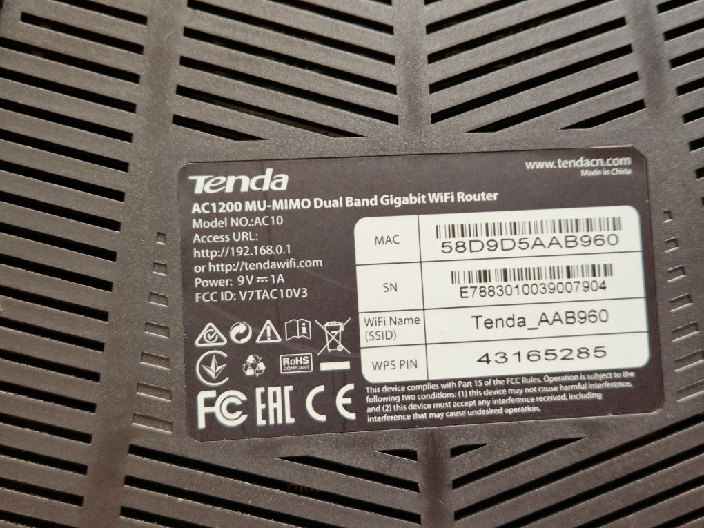 Router Tenda AC1200 Mu Mimo Dual Band Gigabit  Wi-Fi