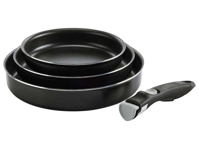 НОВИ! Комплект алуминиеви тигани със сваляща се дръжка 4 части