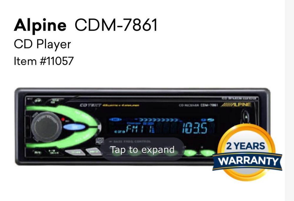 Cd Player auto Alpine CDM 7861R adaptor Bt-Usb