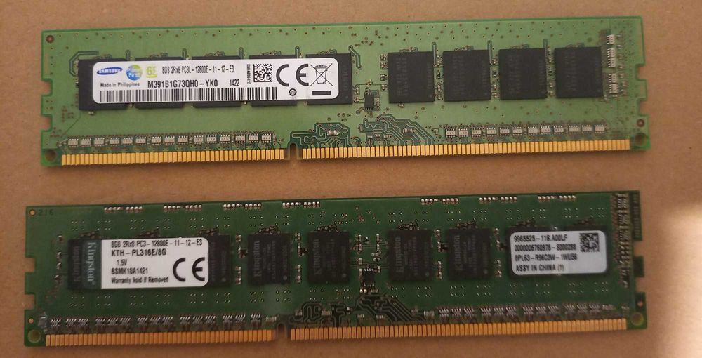 memorie DDR3 kit 16GB ECC 2x8GB HP gen G8 PC3-12800E kingston samsung