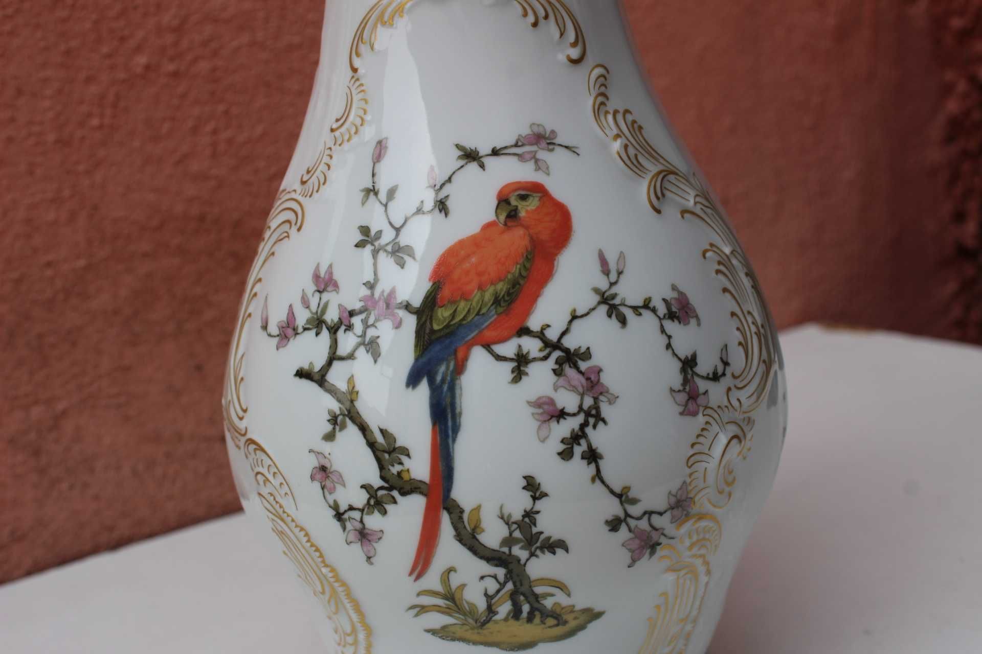 Vaza portelan colectie ROSENTHAL, Birds of paradise, pictata manual