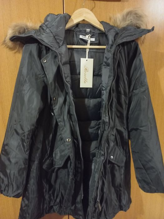 Нава парка с естествен косъм на качулката