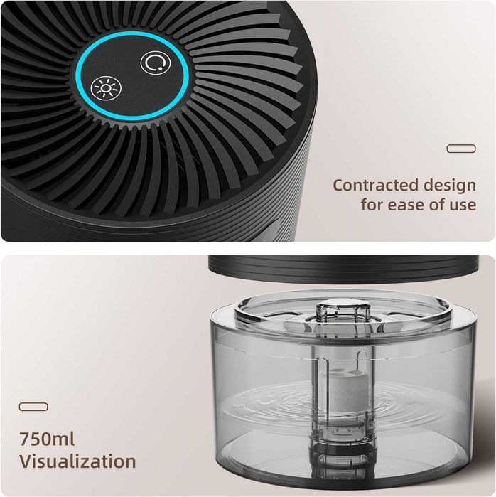 Dezumidificator de cameră sau baie, oprire automată, lumină de noapte