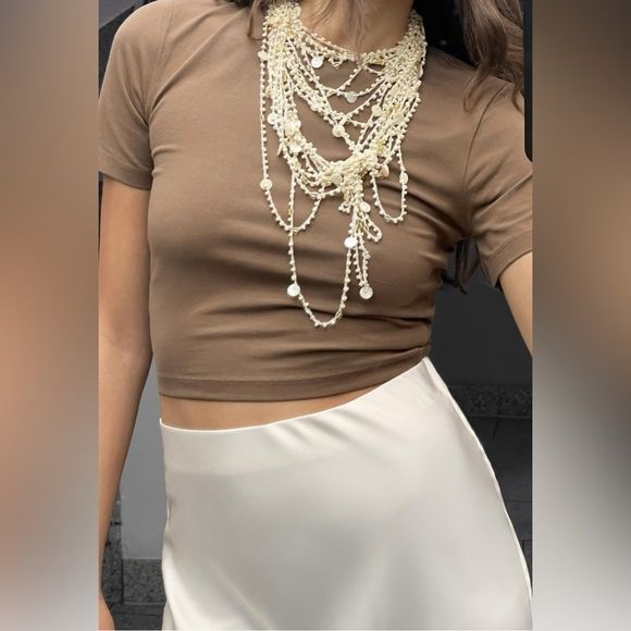 Fusta midi satinata Zara noua cu eticheta