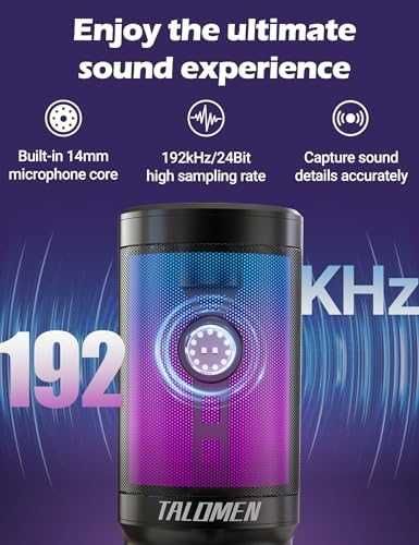 Професионален микрофон за подкасти и YouTube с RGB светлини поп филтър