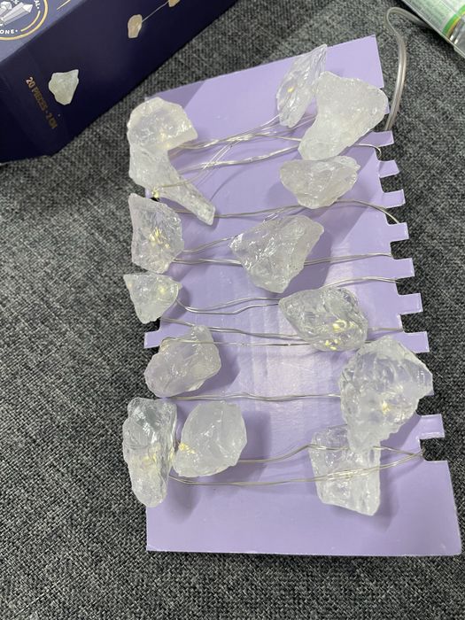 кристални лампички , естествен камък, коледни лампи, минерали