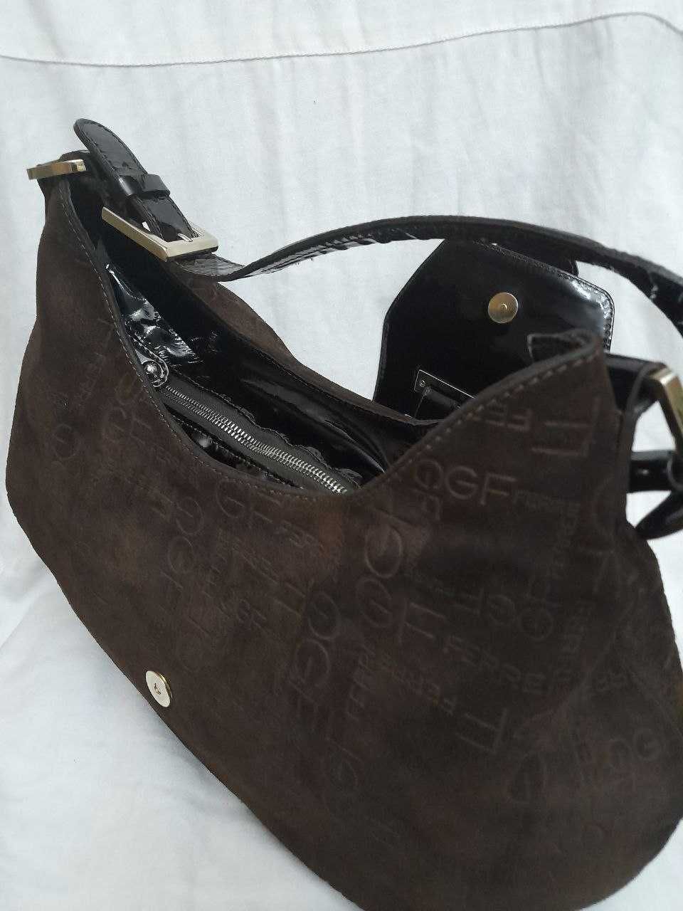 Gianfranco Ferre  замшевая / Longobardi лаковая сумка / Made in Italy