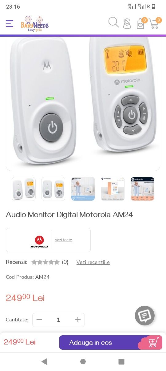 Motorola AM24 audio monitor digital pt copii nou sigilat