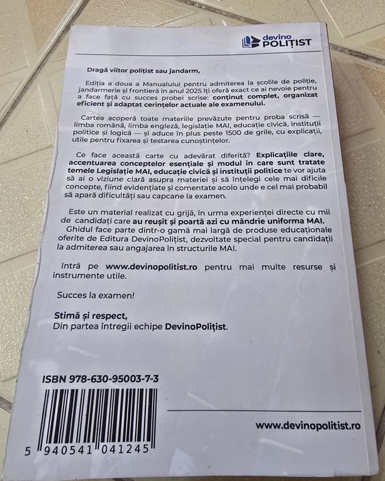 Manual admitere politie